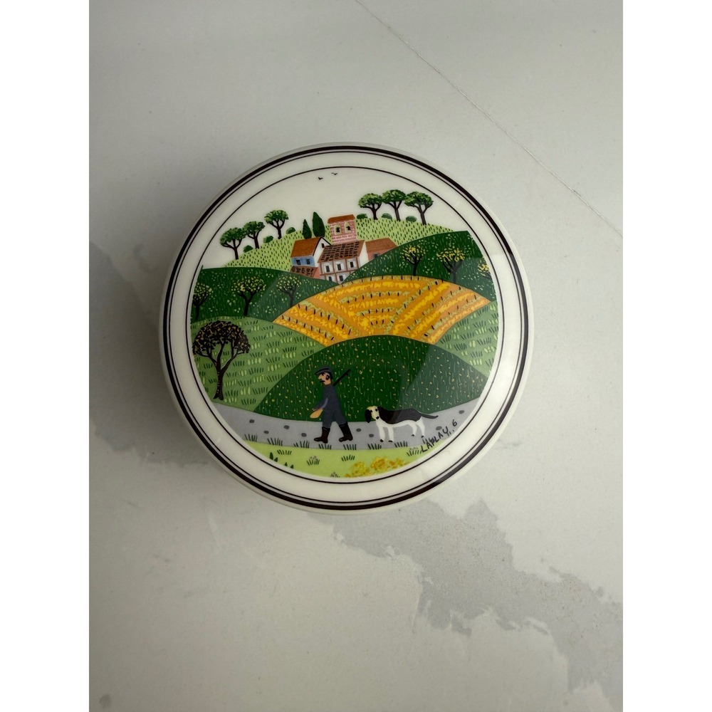 Villeroy & Boch Design Naif Trinket Box Laplau Porcelain Lidded Jar 4in